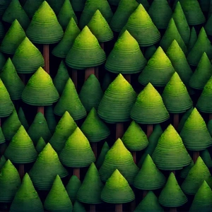 Nature Isometric Design: Aerial View Of Forest Canopy With Large Group