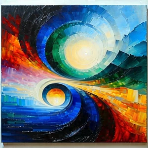 Abstract Acrylic Painting: Abstract interpretation of magnetic fields