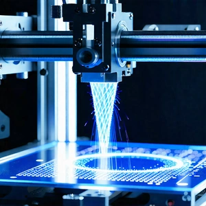 Tech Product Photography: 3d printer with holographic projection