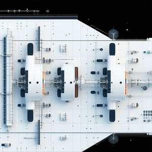 A Large White Spacecraft Is Shown In A Close-up View