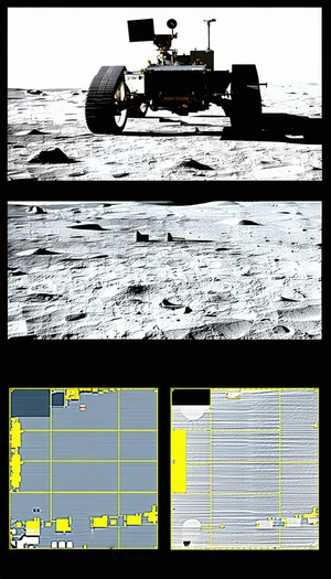 The Image Is A Split-screen View Of A Martian Landscape