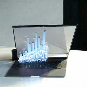 Laptop With Data Visualization With Laptop Computer