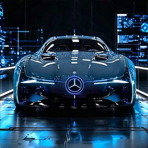 Automotive Technology In Field Deployment With Blue Mercedes
