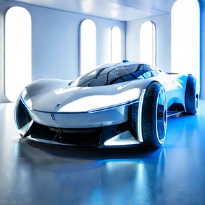 Innovative Electric Vehicle (design:1.47) With White Sports