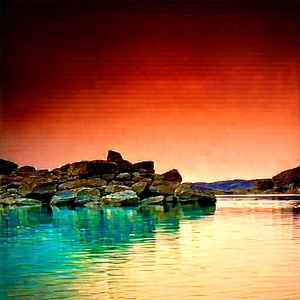 Nature Landscape Photography: Crystal Clear Lake Surrounded By Rocky Shores With Beautiful Scene