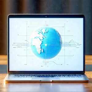 Laptop With Data Visualization With Laptop Computer