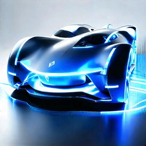 Innovative Electric Vehicle Design With Blue Futuristic