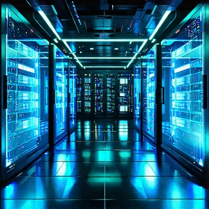 (futuristic:1.43) Server Room With Image, There