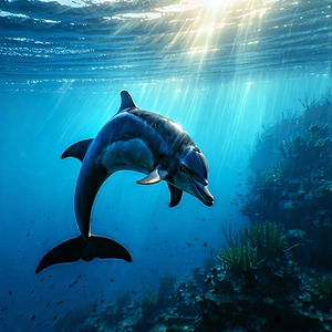 Nature Unreal Engine: Dolphin In Natural Habitat With Dolphin Swimming