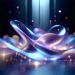 Futuristic Innovation Hub With Purple Blue