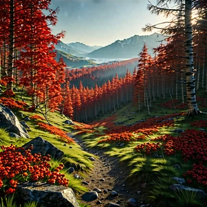 Lifestyle Concept Art: Autumn Hike During Holiday Season With Beautifully Drawn,