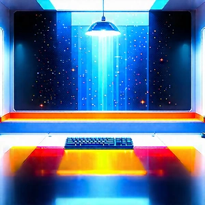 Futuristic Tech Startup Office With Computer Keyboard