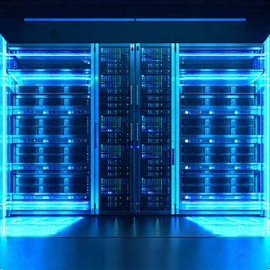 Server rack with holographic projection