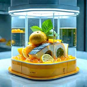 Futuristic Research Laboratory With Glass Bowl