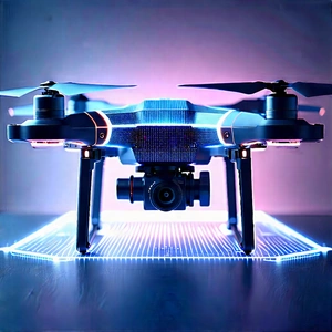 Drone With Holographic Display With Black Drone