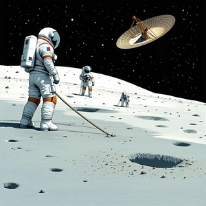 In The Image, There Are Three Astronauts Standing On The Moon