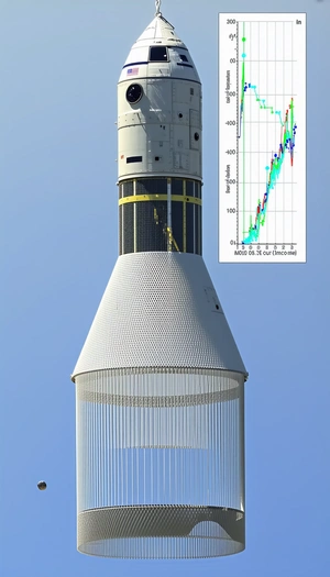A Rocket Is Shown In The Image, With A Graph Of Its Trajectory Displayed Below It