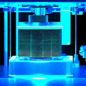 3d printer with blue light (glow:1.11)