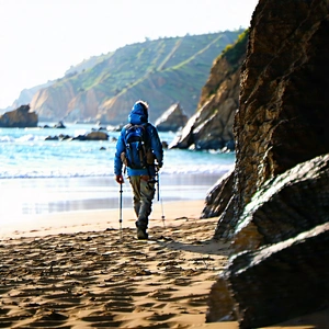 Lifestyle Editorial Photography: Hiking in beach