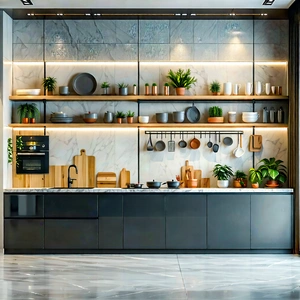 Lifestyle Isometric Design: Modern Kitchen With Comfortable Textiles With Large Kitchen