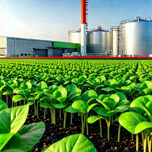 Agricultural Technology In Manufacturing Facility With Large Field