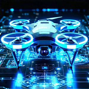 Drone With User Interface With Blue Drone