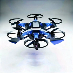 Drone With Digital Artwork With Blue Black