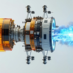 A Large, Futuristic Engine Is Shown In A 3d Rendering