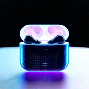 Wireless Earbuds With Holographic Display With Small Blue