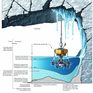 A Large Yellow Submarine Or Underwater Vehicle Floating In The Water