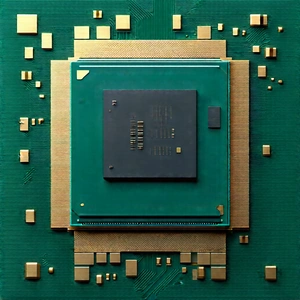 Close-up Of Microprocessor With Computer Chip