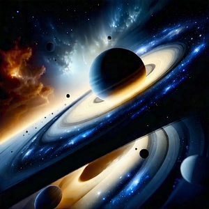 Abstract Matte Painting: Gravitational pull captured in abstract form