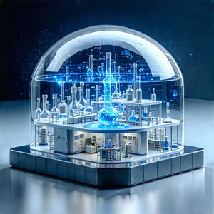 (futuristic:1.39) Research Laboratory With Large, Clear