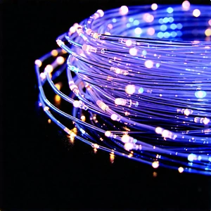 Close-up Of Fiber Optic Cables With Close-up Blue