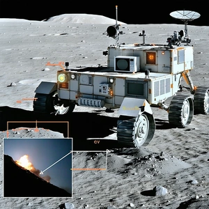 A White Rover Vehicle Parked On A Rocky Surface