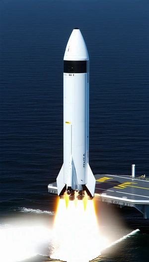 A Rocket Ship On A Runway, With Its Engine Lit Up And Ready For Takeoff