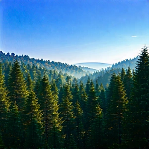 Nature Matte Painting: Clear sky over forest clearing