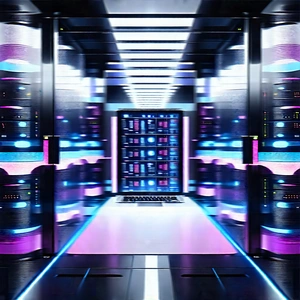 (futuristic:1.38) Server Room With Image, There