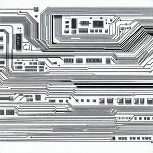 Tech Ink Drawing: Close-up of electronic circuit