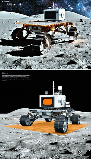 The Image Is A Split-screen Display Of A Robotic Vehicle On A Martian Surface