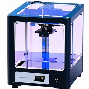 A Blue And White 3d Printer Is Sitting On A Table