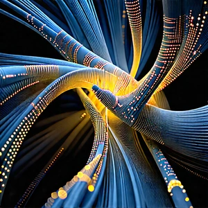 Close-up of fiber optic cables