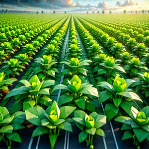Agricultural Technology In Tech Office With Large Field
