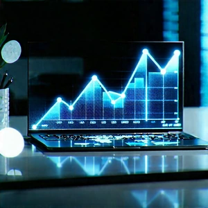 Financial Technology In Tech Office With Laptop Computer