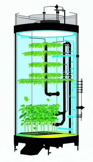 A Large, Clear Glass Container Filled With Water And Various Plants