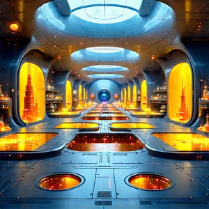 (futuristic:1.43) Research Laboratory With Futuristic Scene,