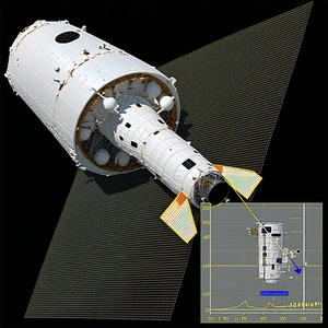 spacecraft shown close-up view