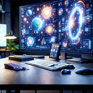 Educational Technology In Tech Office With Image, There