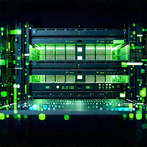 Server rack with (digital:1.16) particles