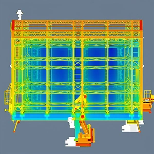 The Image Is A 3d Model Of A Large Building, Possibly A Factory Or A Warehouse